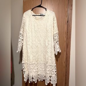 XL floral white dress